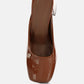 Neoplast Patent Pu Block Heeled Mules