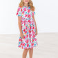 Neon Floral S/S Pocket Twirl Dress