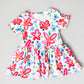 Neon Floral S/S Twirl Bodysuit