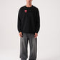 Noble Stance Oversized Sweatshirt: Artistic Heart & Dog Graphic