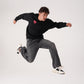 Noble Stance Oversized Sweatshirt: Artistic Heart & Dog Graphic