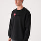 Noble Stance Oversized Sweatshirt: Artistic Heart & Dog Graphic