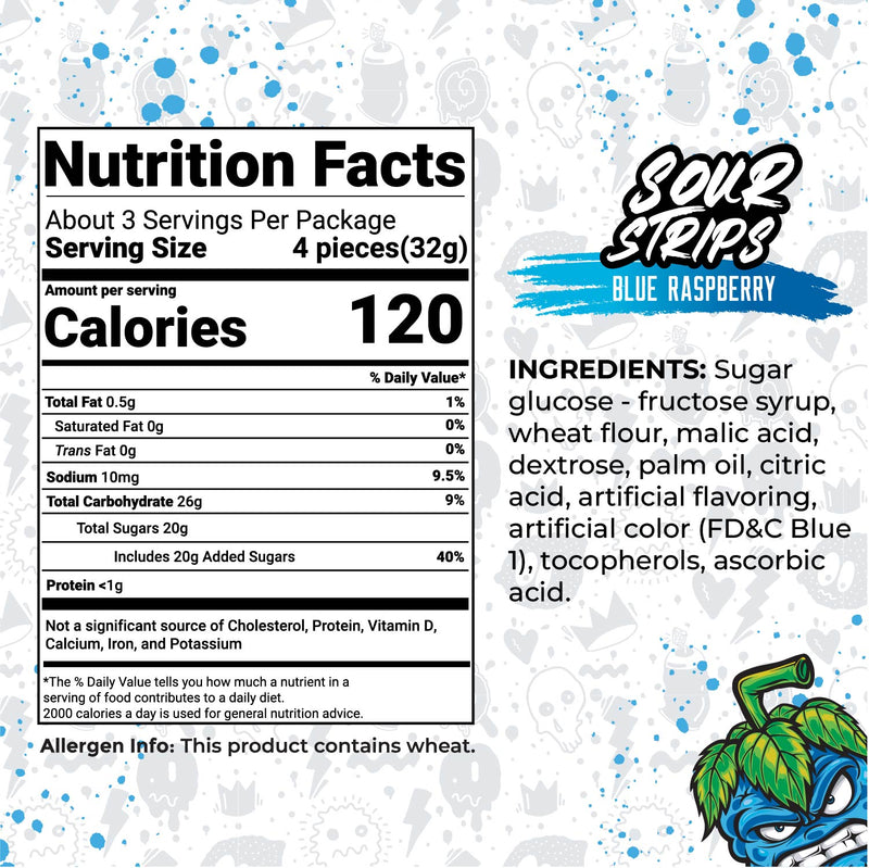 Sour Strips Blue Raspberry (3.4oz)