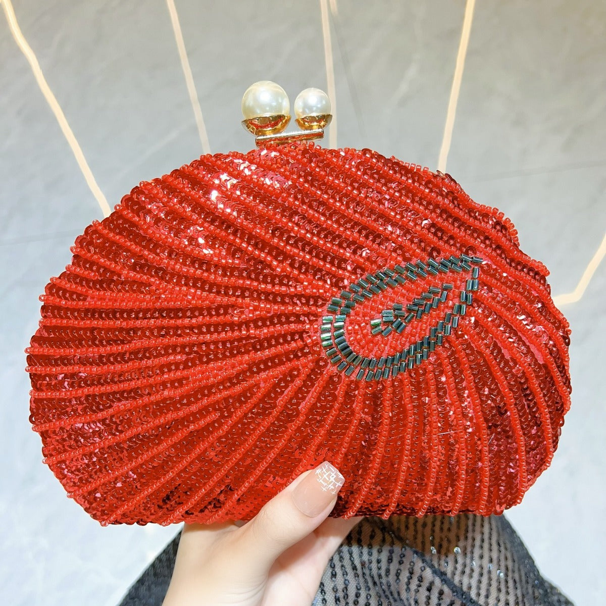 Elegant Retro Craft Beaded Evening Bag