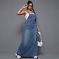 Denim Cool Spicy Suspender Skirt