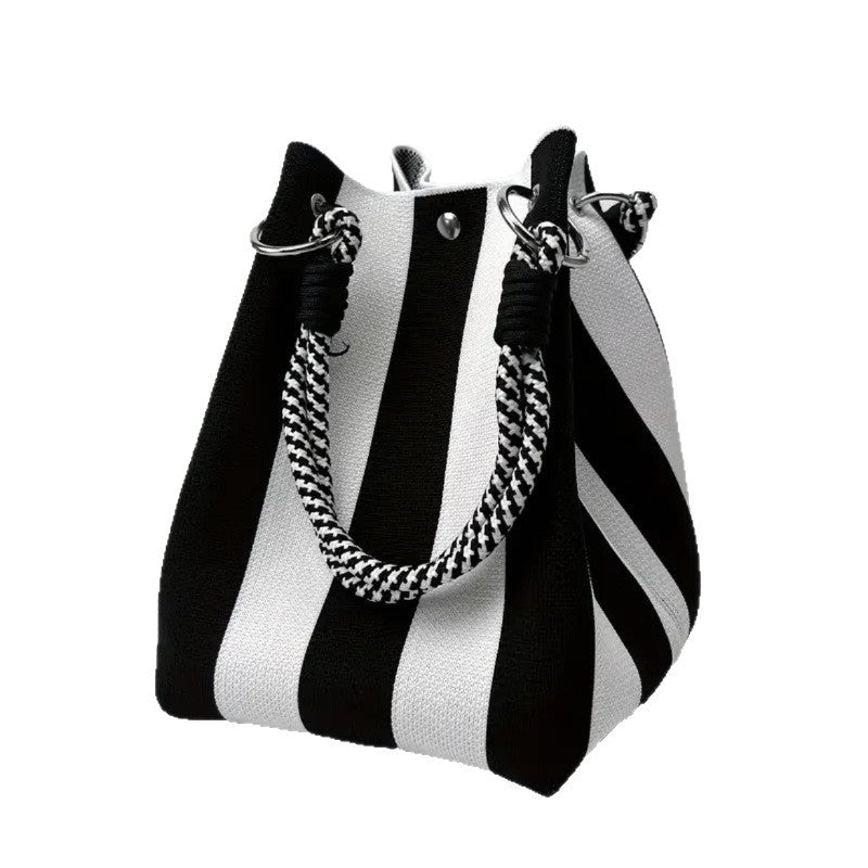 Woven Bucket Bag – Fashion Knit Handbag