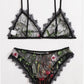 Sexy Lingerie Black Lace Sexy Sheer Mesh Embroidered Sexy Sleepwear