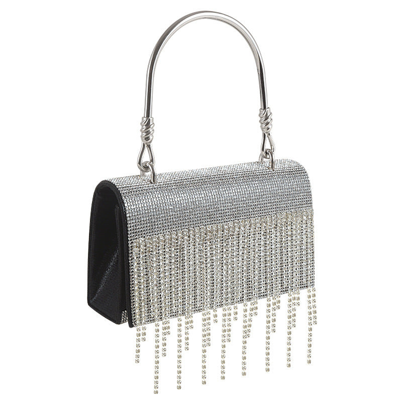 GlitteringTassel Rhinestone Small Square Bag