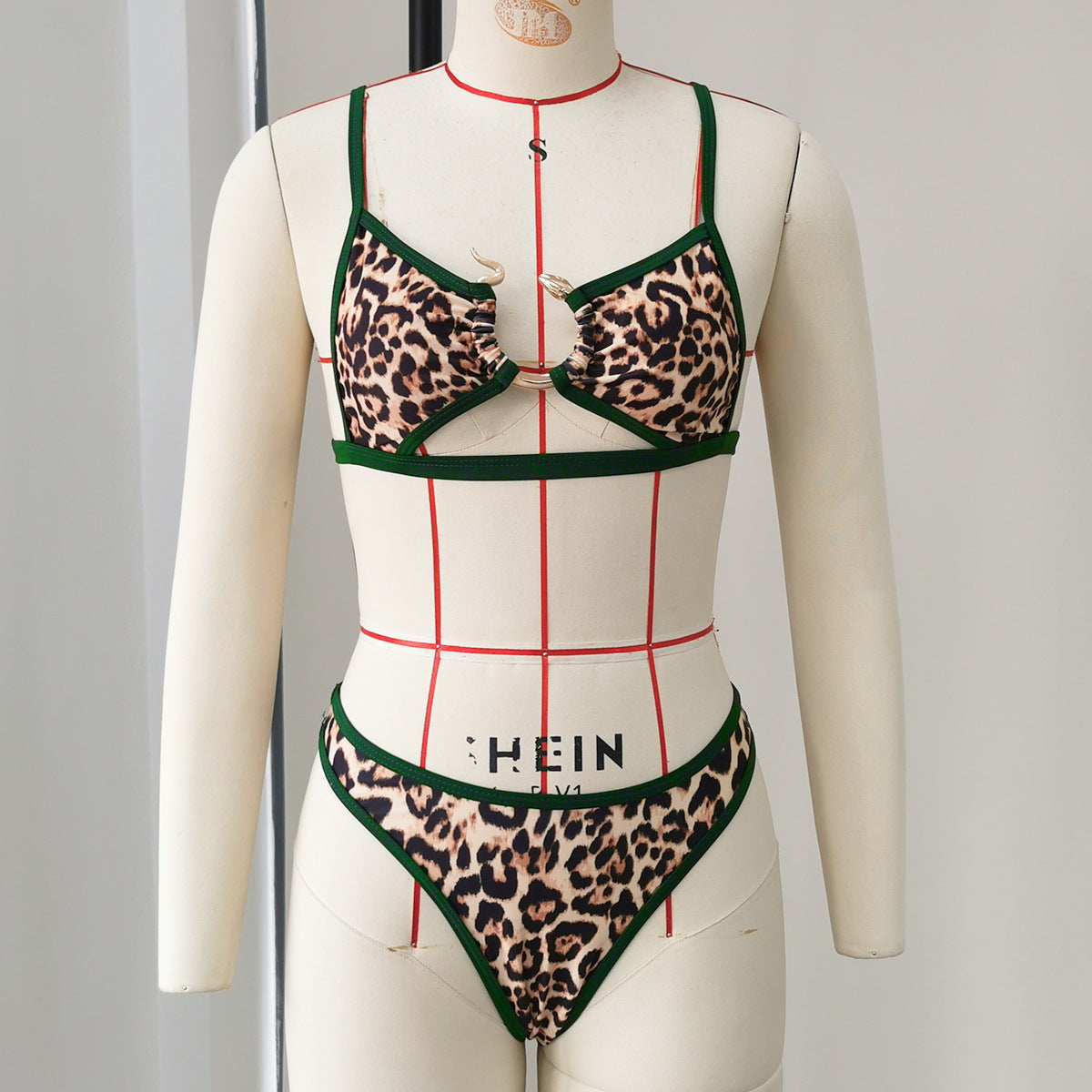 High Slit Low Waist Leopard Print  Briefs Bikini