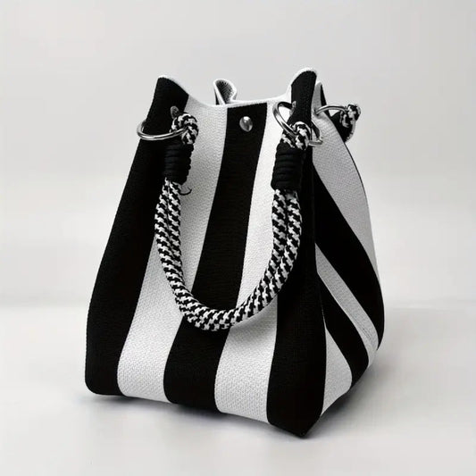 Woven Bucket Bag – Fashion Knit Handbag