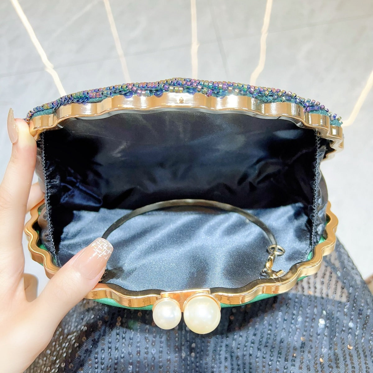 Elegant Retro Craft Beaded Evening Bag