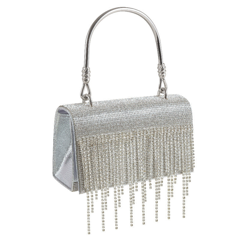 GlitteringTassel Rhinestone Small Square Bag