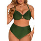 gathered pleats, sexy split bikini