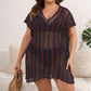 Color Contrast Patchwork Hollow Out Cover up