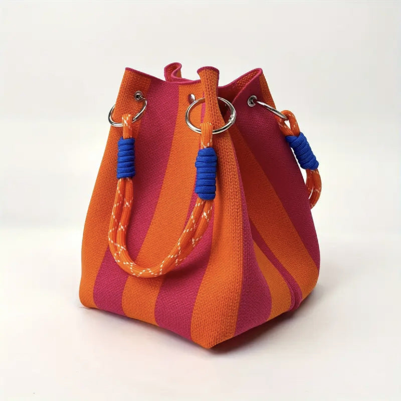 Woven Bucket Bag – Fashion Knit Handbag