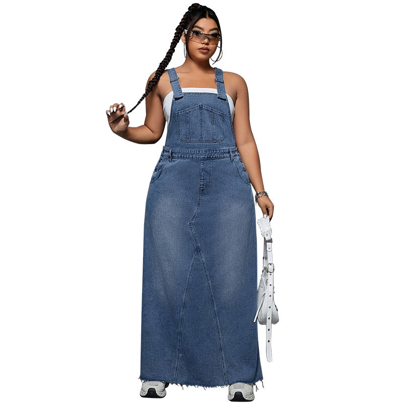 Denim Cool Spicy Suspender Skirt