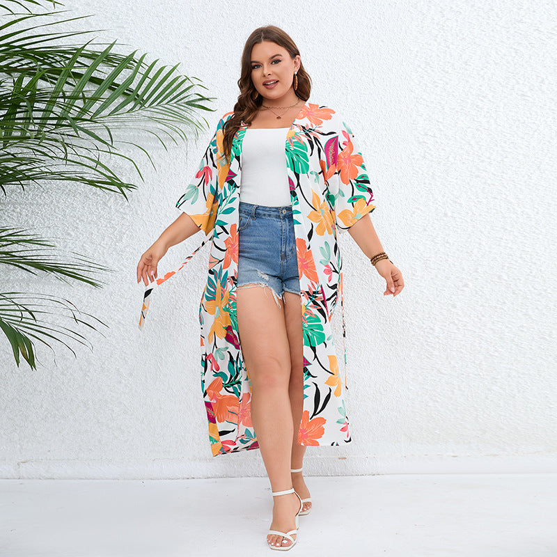 Casual Vacation Sun Protection Clothing Bohemian Loose Printed Beach Shawl