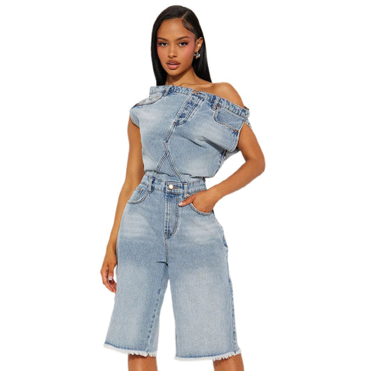 “Trendsetter” Denim Romper
