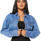 “Peek, No Boo” Denim Crop Jacket
