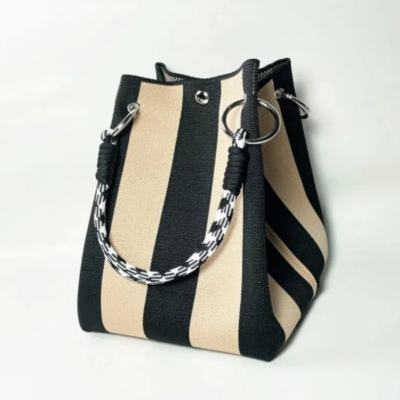Woven Bucket Bag – Fashion Knit Handbag