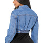“Peek, No Boo” Denim Crop Jacket