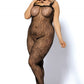 Black Lace Patterned Bodystocking