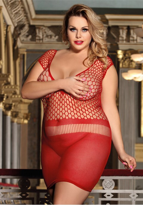 Crotchet Mesh Hollow-out Mini Chemise Dress