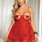 Flirtatious Red Flyaway Babydoll Set