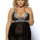 Floral Halter Plus Size Babydoll