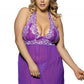 Floral Halter Plus Size Babydoll