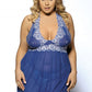 Floral Halter Plus Size Babydoll