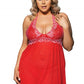 Floral Halter Plus Size Babydoll