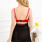 Black Stylish Floral Lace Nightdress