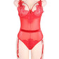 Plus Size  Eyelash Lace Teddy Lingerie