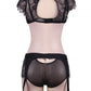 Plus Size Black Lace Halter Bra Set with bra rim