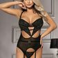 Elegant Black Babydoll With Garter