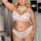 Plus Size Lace Temptation 2pcs Bralette Lingerie Set