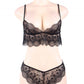 Black Lace Temptation 2pcs Bralette Lingerie Set
