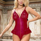 Ride The Edge Leather and lace Teddy