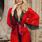 Plus Size Sheer Mesh and Lace Robe Set