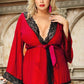 Plus Size Sheer Mesh and Lace Robe Set