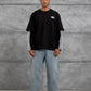 Oversized "404" Graphic T-Shirt – Layered Three-Stripe Long Sleeve
