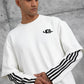 Oversized "404" Graphic T-Shirt – Layered Three-Stripe Long Sleeve