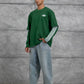 Oversized "404" Graphic T-Shirt – Layered Three-Stripe Long Sleeve