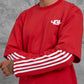 Oversized "404" Graphic T-Shirt – Layered Three-Stripe Long Sleeve