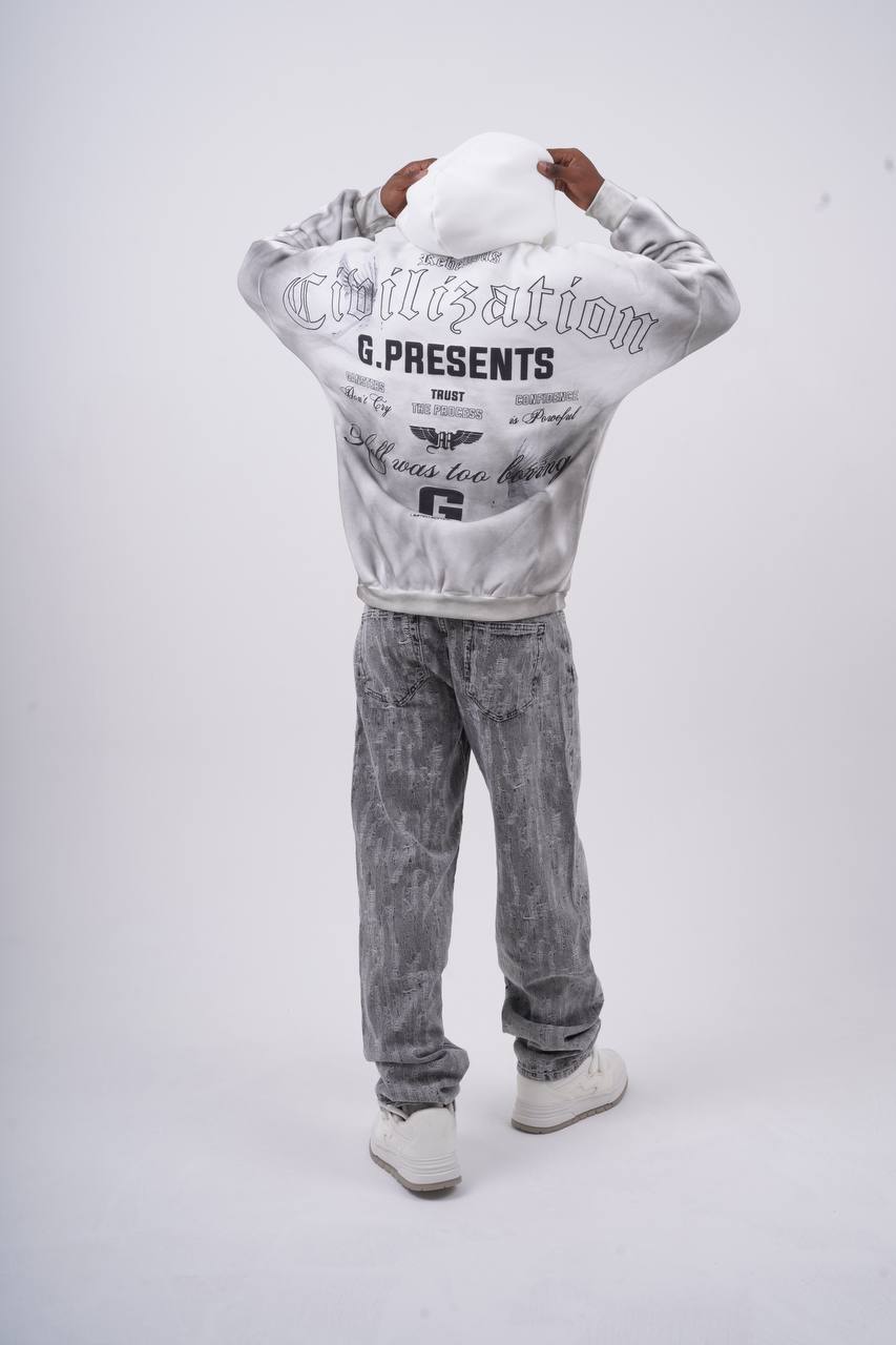 Oversized "Civilization" Graphic Hoodie - Unisex Streetwear Sweatshirt