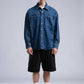 Oversized Distressed Denim Shirt - Unisex Button-Up Jacket