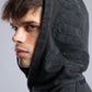Oversized Distressed Hoodie with 'CATCH' Hood Graphic