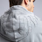 Oversized Distressed Hoodie with 'CATCH' Hood Graphic