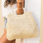 Oversized Straw Tote, Front View